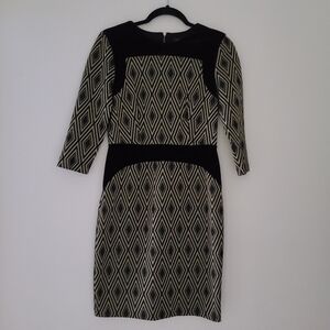 Nwt THE LIMITED black and gold diamond dress